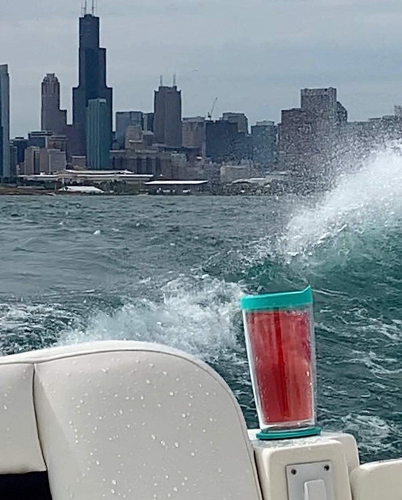 SquidCup - Non Tip Boat Cup Holder & Tumbler System, Teal, Portable, Double Wall Insulated, Magnetic & Suction for SUP's, Kayaks, RVs, ATV, Garage and More - Image 4